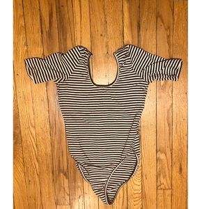 American Apparel B&W Striped Body Suit